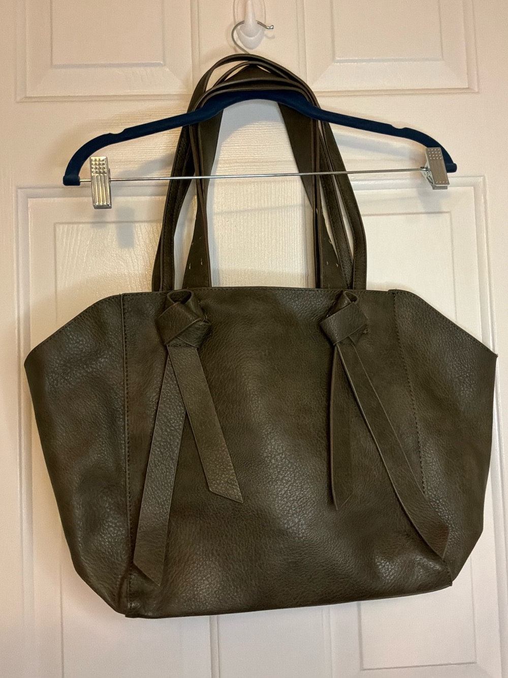 Anthropologie Olive Green Knot-Accent Tote